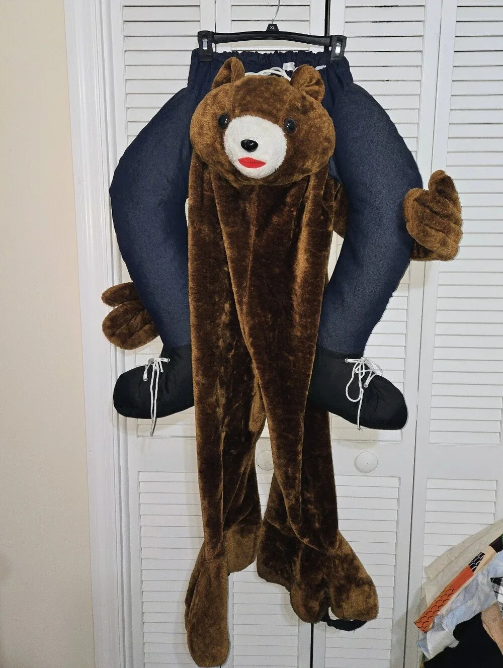 Spirit Halloween OS Bear Carry-Along Costume - Brown Bear with Denim Pants - Picture 2 of 10